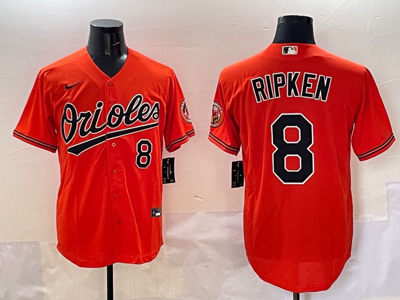 Men Baltimore Orioles 8 Ripken Orange Game 2025 Nike MLB Jersey style 509